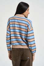 Maglia donna polo a righe celeste 26690 CELESTE TENSIONE IN 