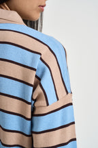 Maglia donna polo a righe celeste 26690 CELESTE TENSIONE IN 