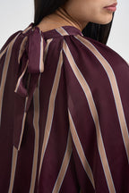 Blusa donna a righe verticali bordeaux e beige 27C6244 BORDEAUX BEIGE TENSIONE IN 