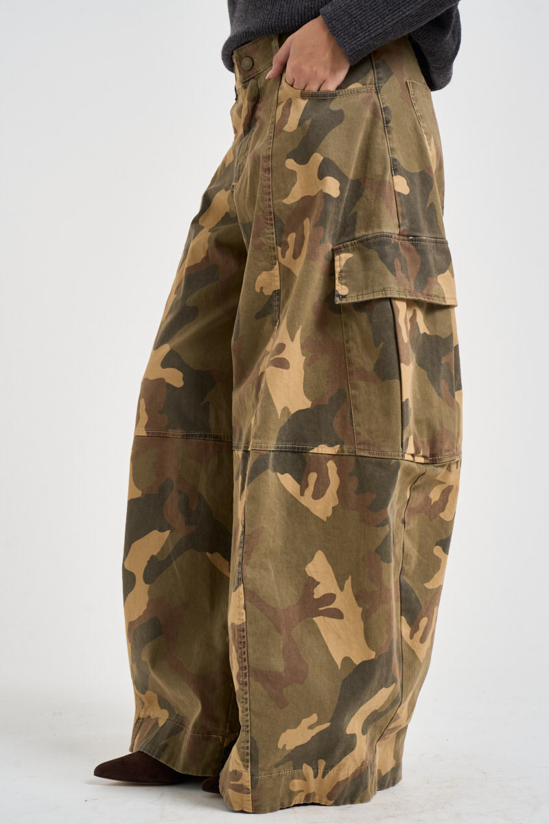 Pantaloni donna cargo fantasia camouflage militari LR636 MIMETICO TENSIONE IN 