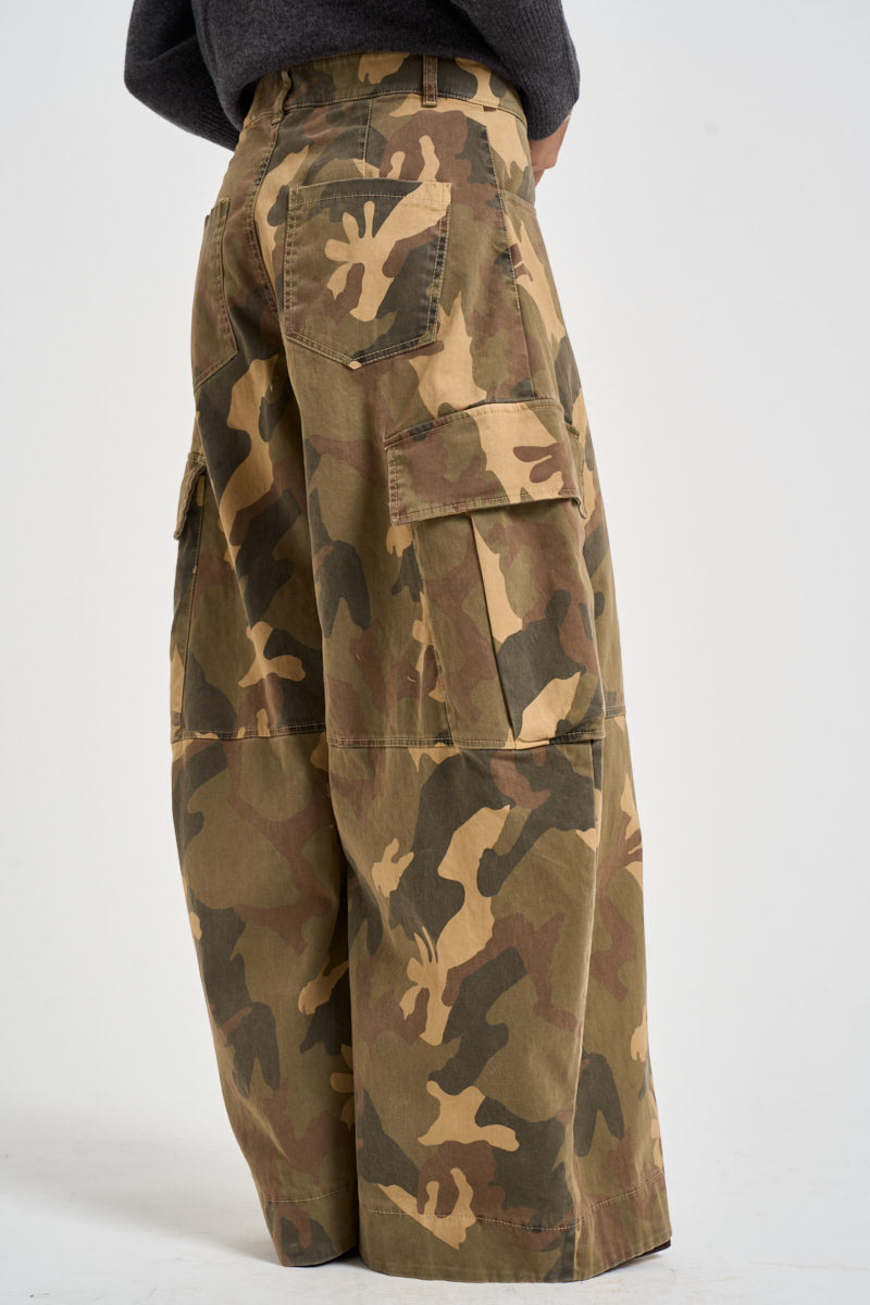 Pantaloni donna cargo fantasia camouflage militari LR636 MIMETICO TENSIONE IN 