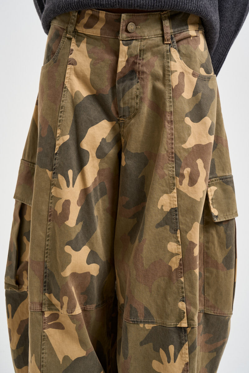 Pantaloni donna cargo fantasia camouflage militari LR636 MIMETICO TENSIONE IN 