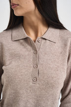 Maglia donna in lana beige scuro WL1028 BEIGE TENSIONE IN 