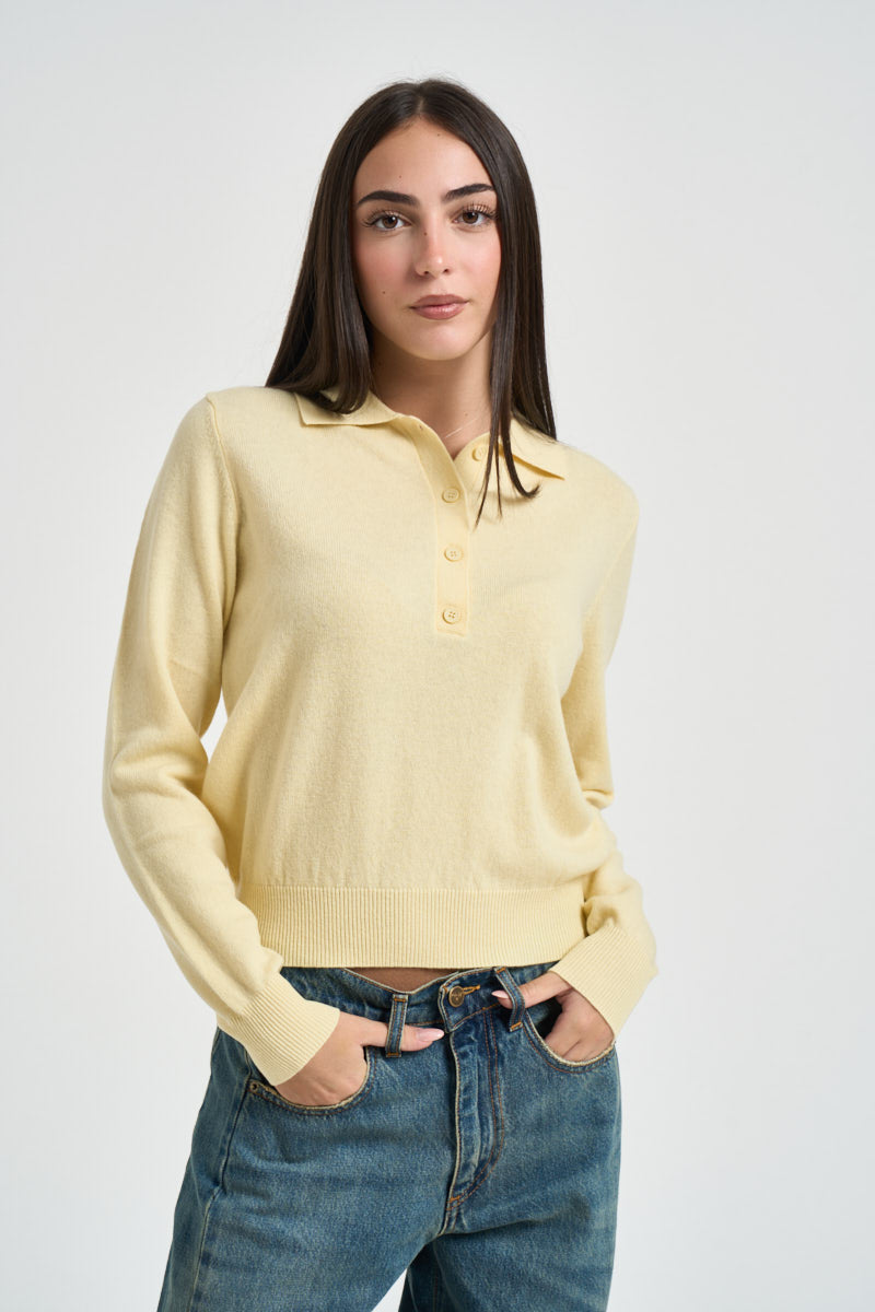 Maglia donna in lana giallo chiaro WL1028 GIALLO TENSIONE IN 