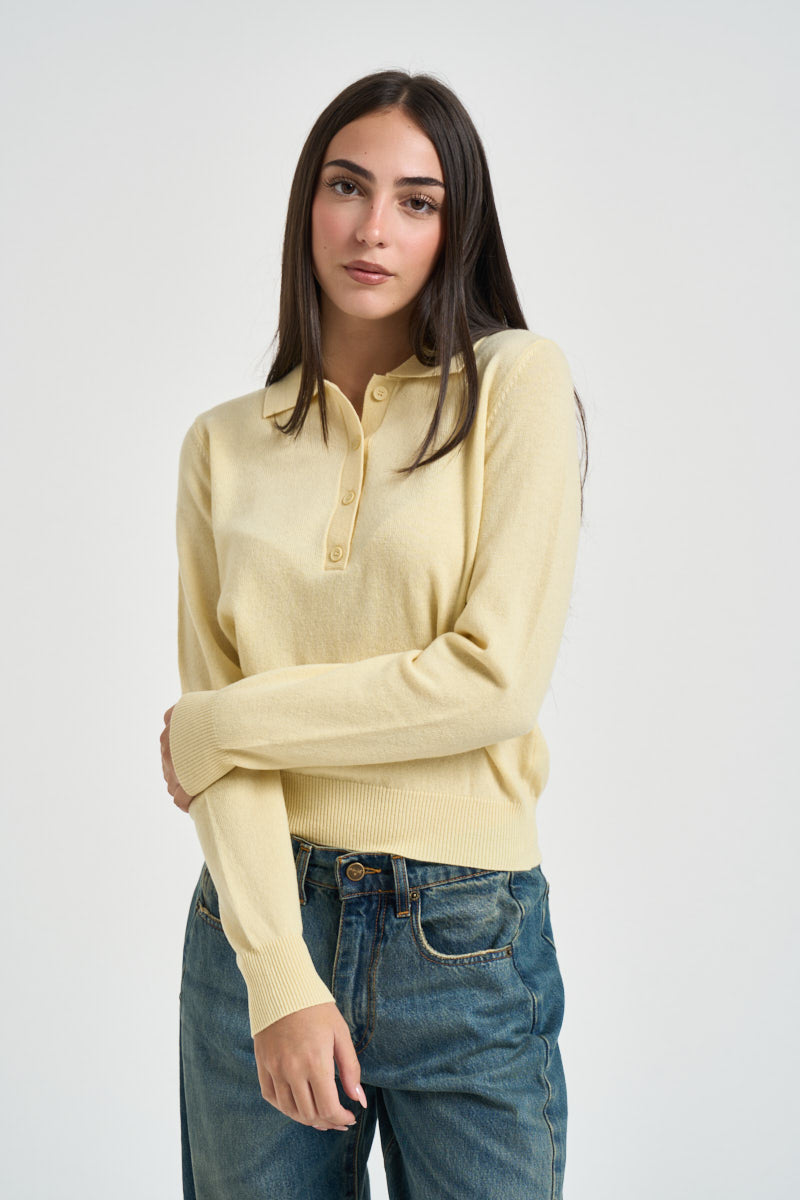 Maglia donna in lana giallo chiaro WL1028 GIALLO TENSIONE IN 
