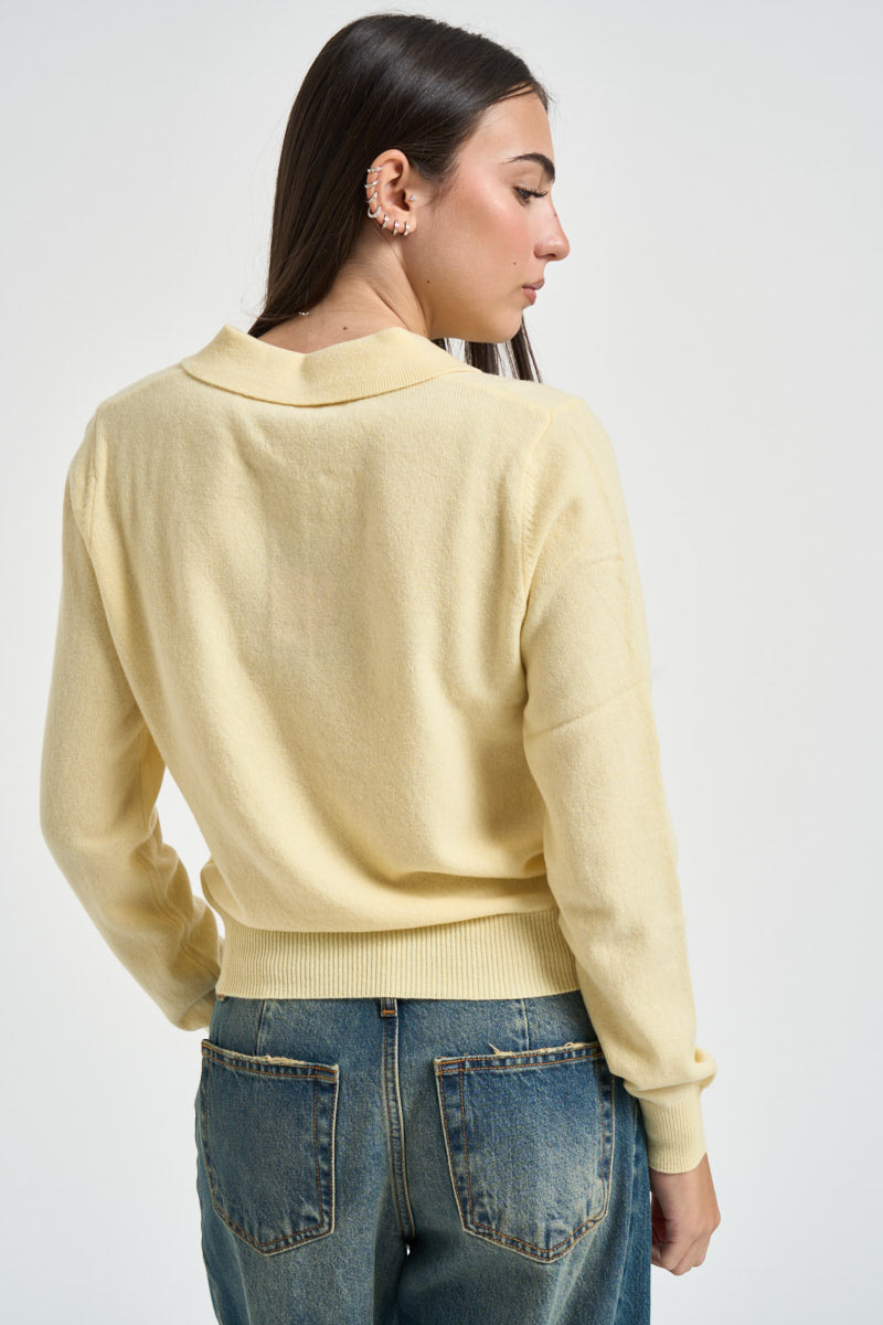 Maglia donna in lana giallo chiaro WL1028 GIALLO TENSIONE IN 
