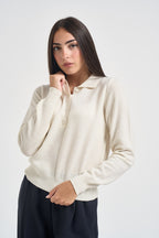 Maglia donna polo panna WL1028 PANNA TENSIONE IN 