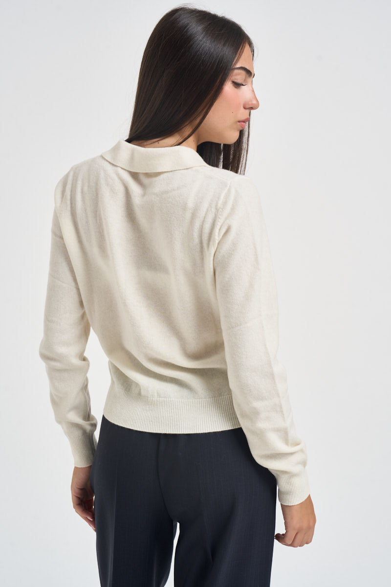Maglia donna polo panna WL1028 PANNA TENSIONE IN 