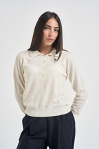 Maglia donna polo panna WL1028 PANNA TENSIONE IN 
