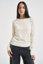 Maglia donna girocollo bianco latte WL104 PANNA TENSIONE IN 