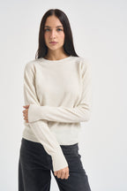 Maglia donna girocollo bianco latte WL104 PANNA TENSIONE IN 