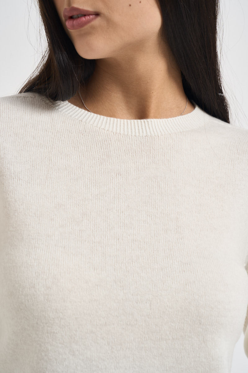 Maglia donna girocollo bianco latte WL104 PANNA TENSIONE IN 