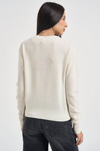 Maglia donna girocollo bianco latte WL104 PANNA TENSIONE IN 