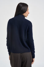 Maglia donna mezza zip blu navy WL12280 BLU TENSIONE IN 