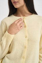 Cardigan donna girocollo con bottoni giallo WL145 GIALLO TENSIONE IN 