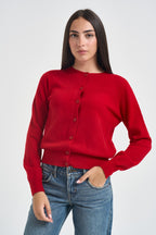 Cardigan donna girocollo con bottoni ross WL145 ROSSO TENSIONE IN 