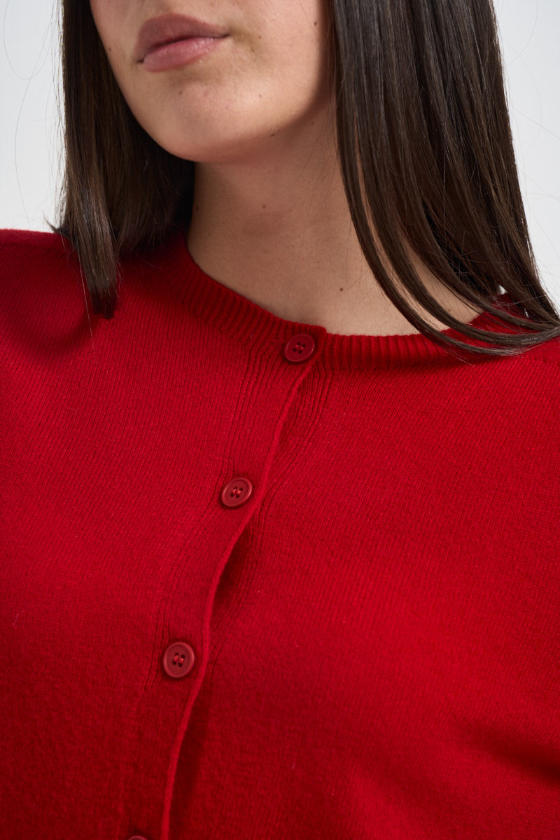 Cardigan donna girocollo con bottoni ross WL145 ROSSO TENSIONE IN 