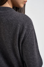 Maglia donna girocollo grigio antracite mélange WL1788 CATRAME TENSIONE IN 