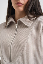 Maglia donna con inserto a V ecrù WL7370 CACHA TENSIONE IN 
