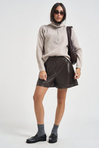 Maglia donna con inserto a V ecrù WL7370 CACHA TENSIONE IN 