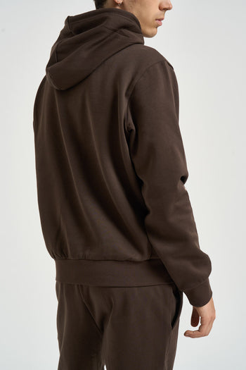 Felpa uomo Simple Dome con cappuccio marrone - 5