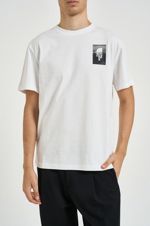 T-shirt uomo con stampa sul retro bianca - 1