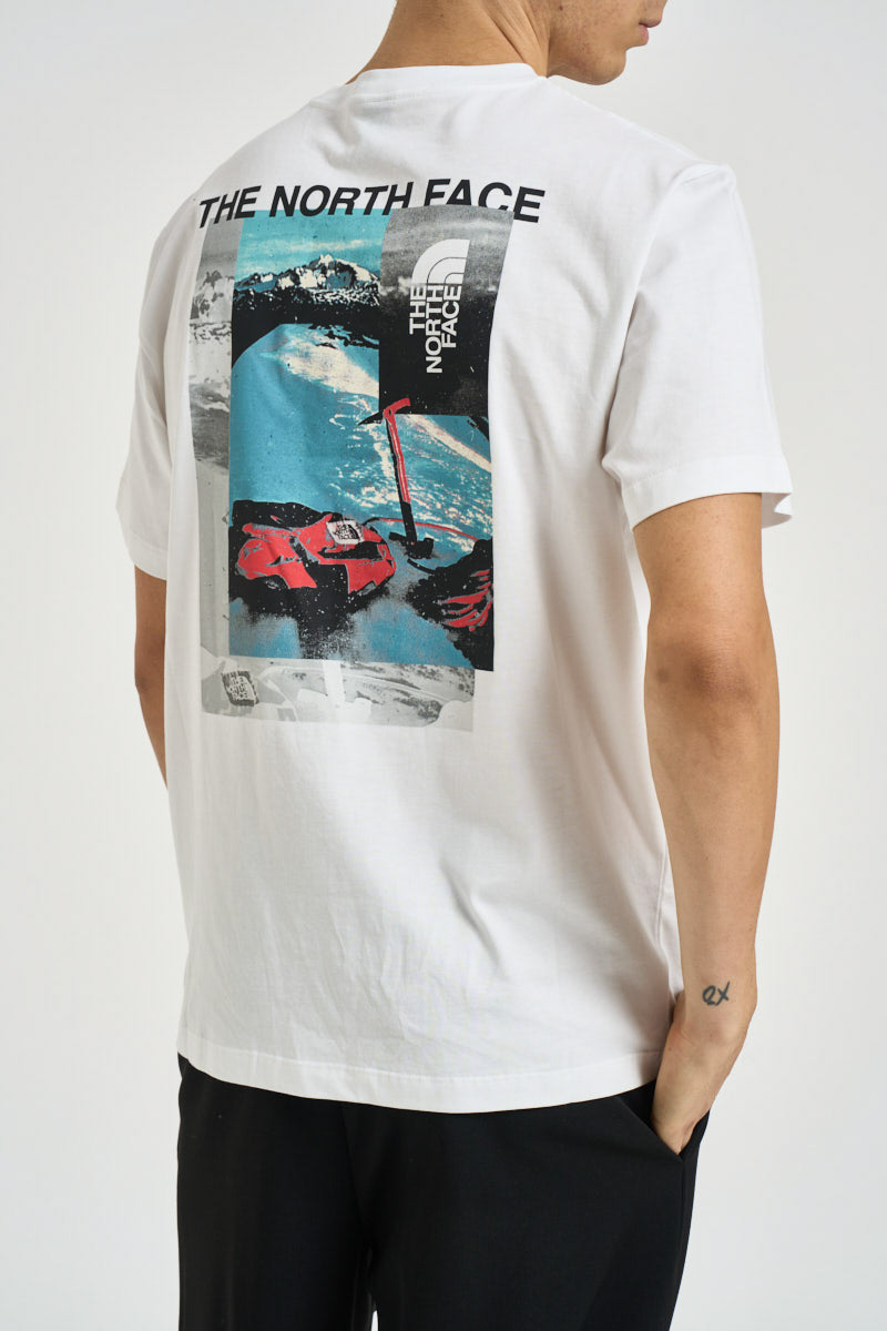 T-shirt uomo con stampa sul retro bianca 8H5K FN4 THE NORTH FACE 