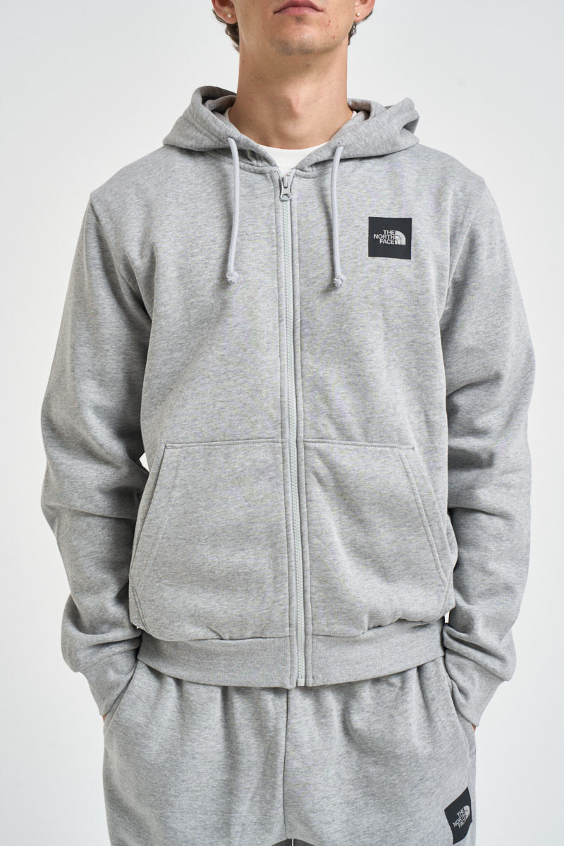 Felpa uomo full zip e box logo grigia 8JAZ CQO THE NORTH FACE 