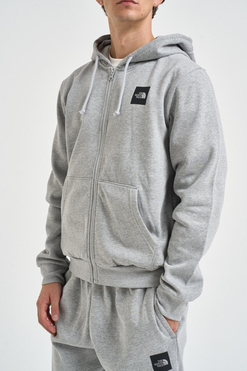 Felpa uomo full zip e box logo grigia 8JAZ CQO THE NORTH FACE 