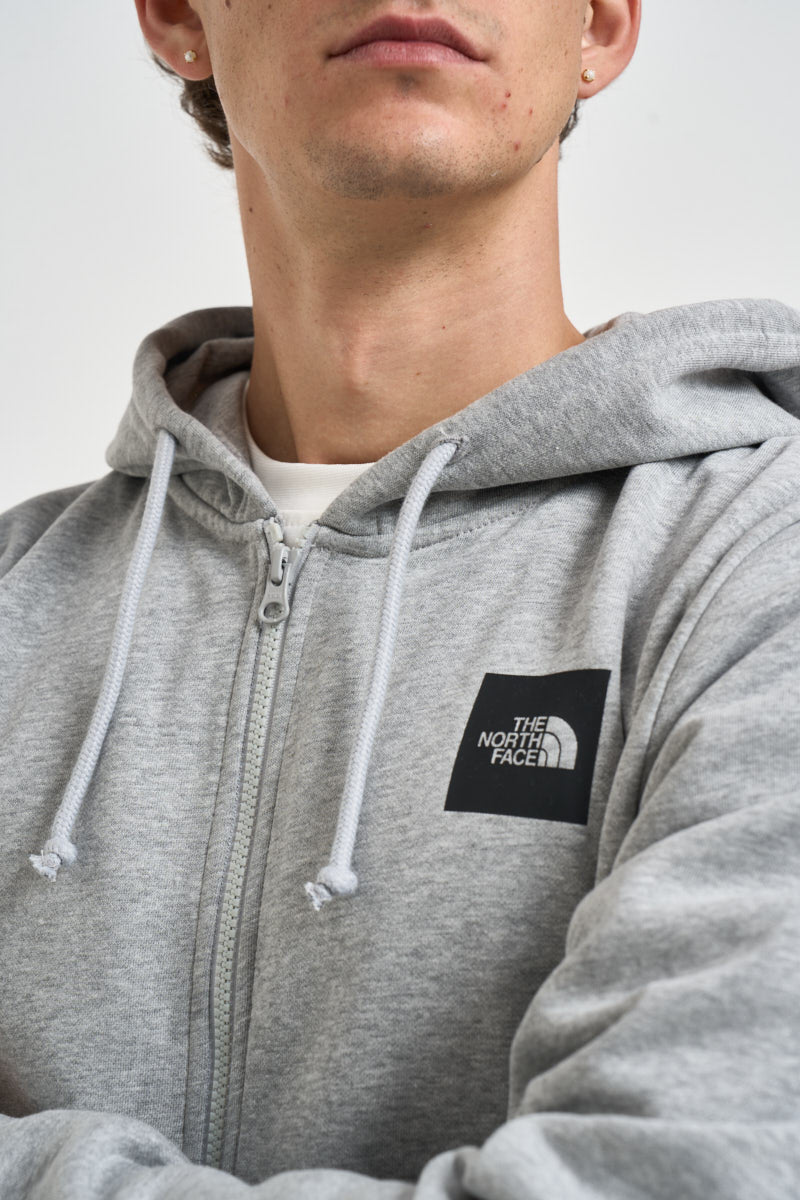 Felpa uomo full zip e box logo grigia 8JAZ CQO THE NORTH FACE 