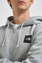 Felpa uomo full zip e box logo grigia 8JAZ CQO THE NORTH FACE 