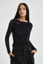 Body donna con strass nero ARCHES NERO TWENTY FOURHAITCH 
