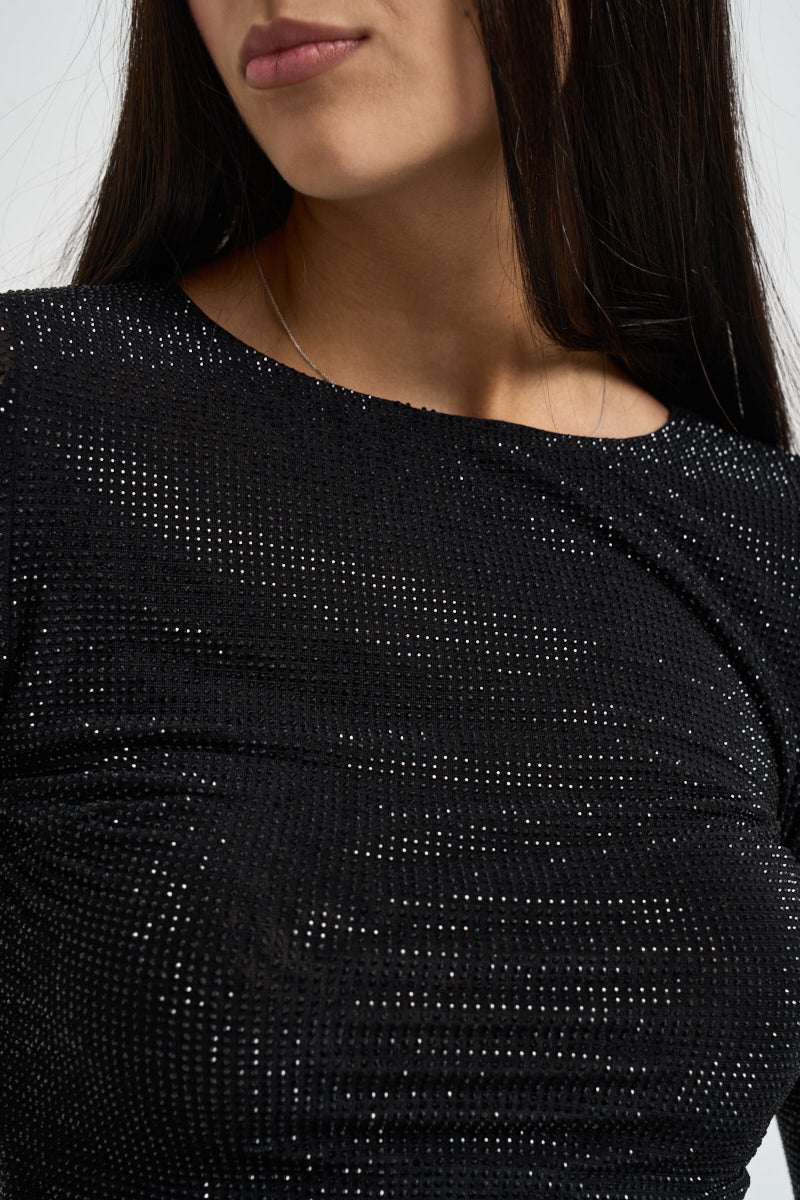 Body donna con strass nero ARCHES NERO TWENTY FOURHAITCH 