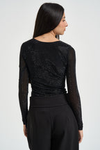 Body donna con strass nero ARCHES NERO TWENTY FOURHAITCH 