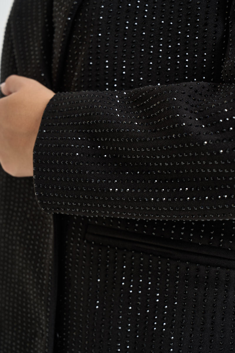 Blazer donna doppiopetto strass nero ULIANE NERO TWENTY FOURHAITCH 