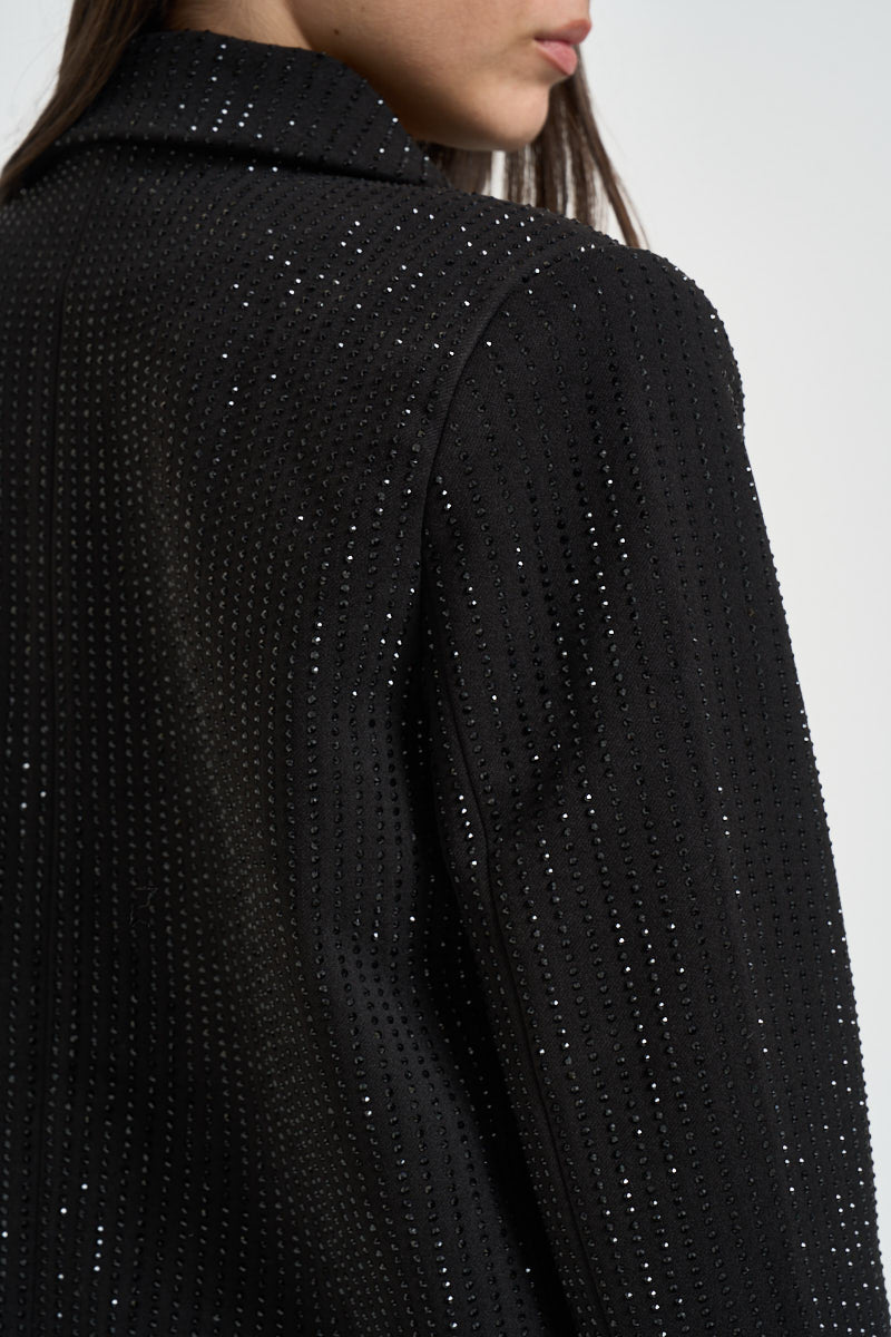 Blazer donna doppiopetto strass nero ULIANE NERO TWENTY FOURHAITCH 