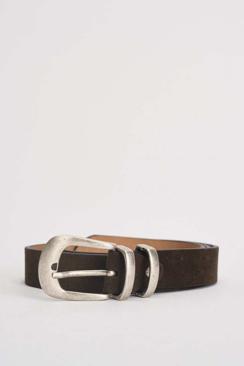 Cintura donna in suede marrone scuro 440 MORO TWO WAY 