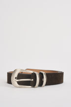Cintura donna in suede marrone scuro 440 MORO TWO WAY 