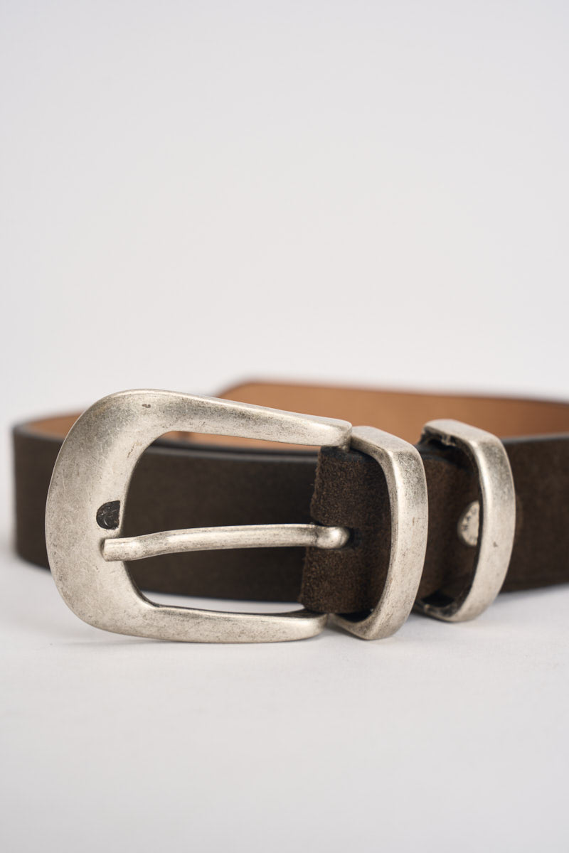 Cintura donna in suede marrone scuro 440 MORO TWO WAY 