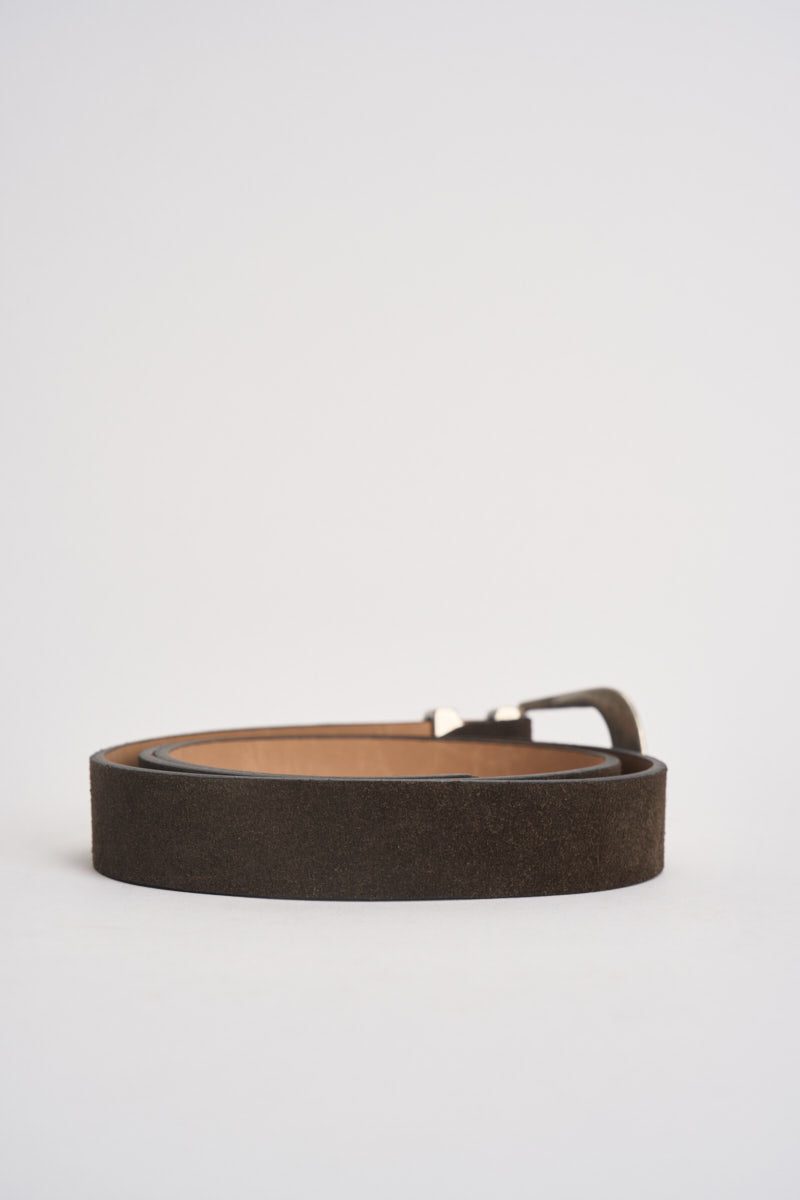 Cintura donna in suede marrone scuro 440 MORO TWO WAY 