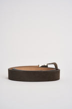 Cintura donna in suede marrone scuro 440 MORO TWO WAY 