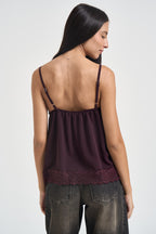 Top donna con pizzo bordeaux C8636 BURGUNDY TWO WAY 