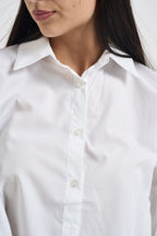 Camicia donna cropped bianca SBR430 BIANCO TWO WAY 