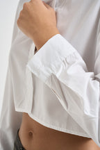 Camicia donna cropped bianca SBR430 BIANCO TWO WAY 