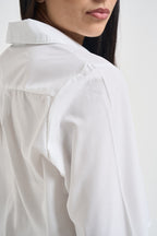 Camicia donna cropped bianca SBR430 BIANCO TWO WAY 