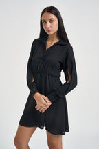 Abito donna maniche cut-out nero WE1426 NERO TWO WAY 