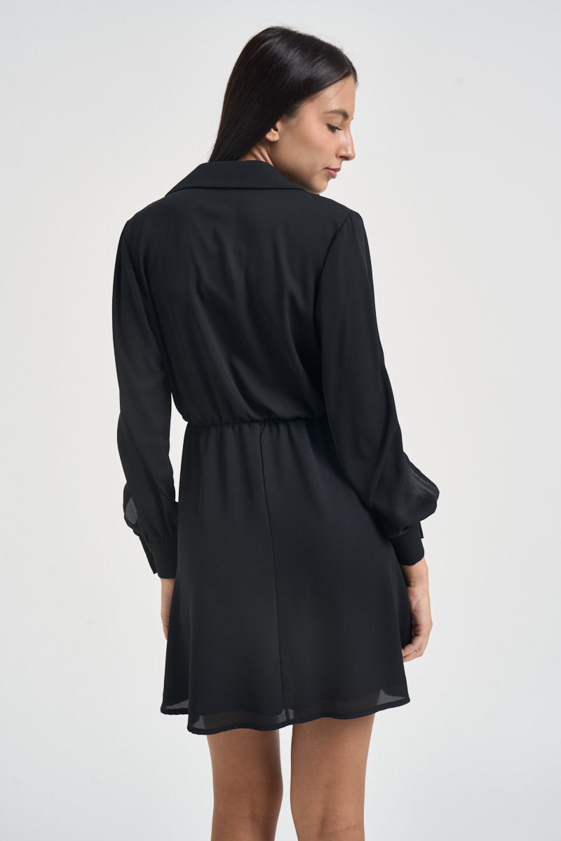 Abito donna maniche cut-out nero WE1426 NERO TWO WAY 