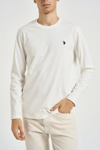T-shirt uomo manica lunga bianca AKIO 101 U.S. POLO 