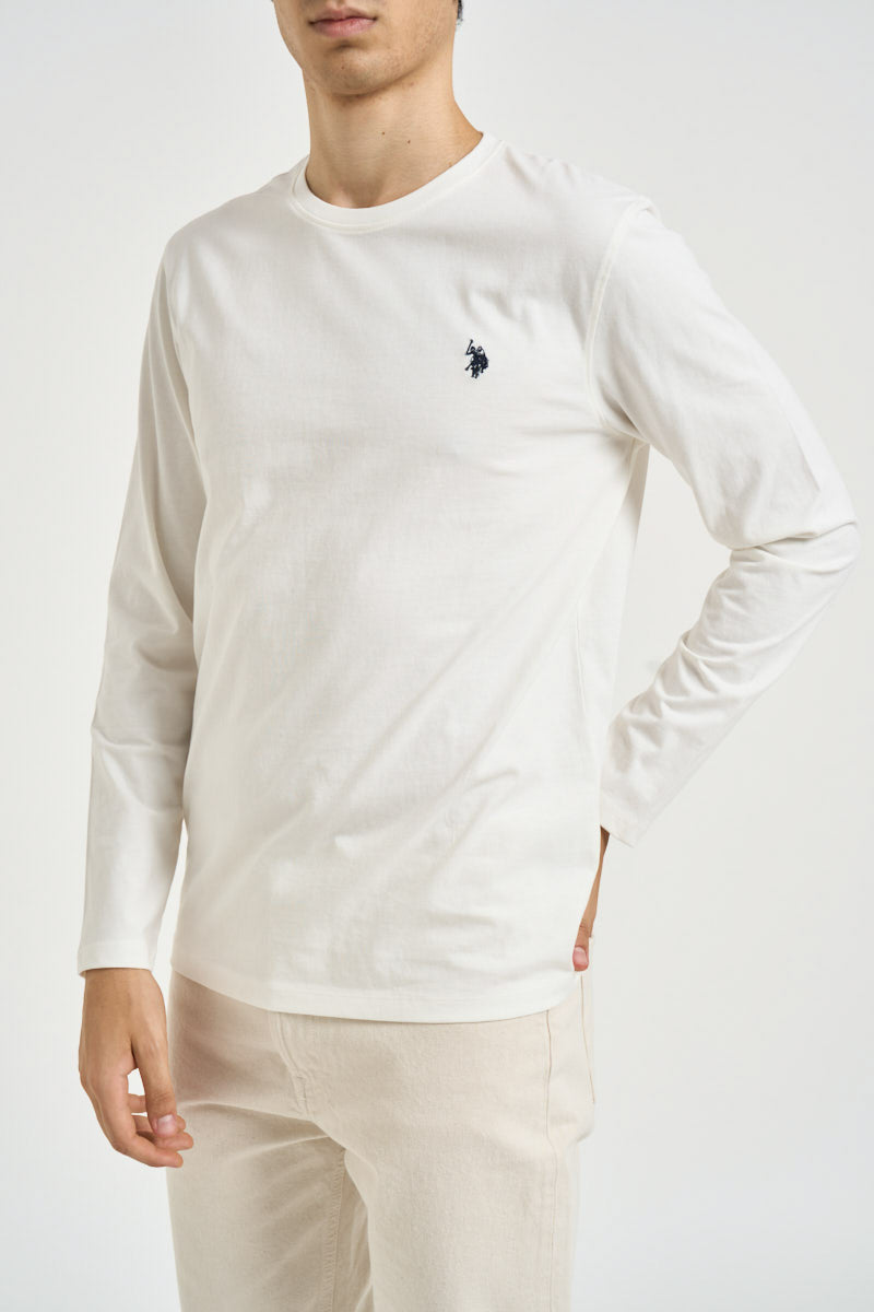 T-shirt uomo manica lunga bianca AKIO 101 U.S. POLO 