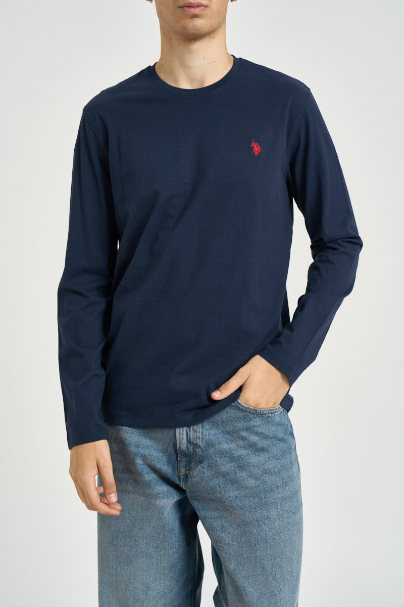 T-shirt uomo manica lunga blu AKIO 177 U.S. POLO 
